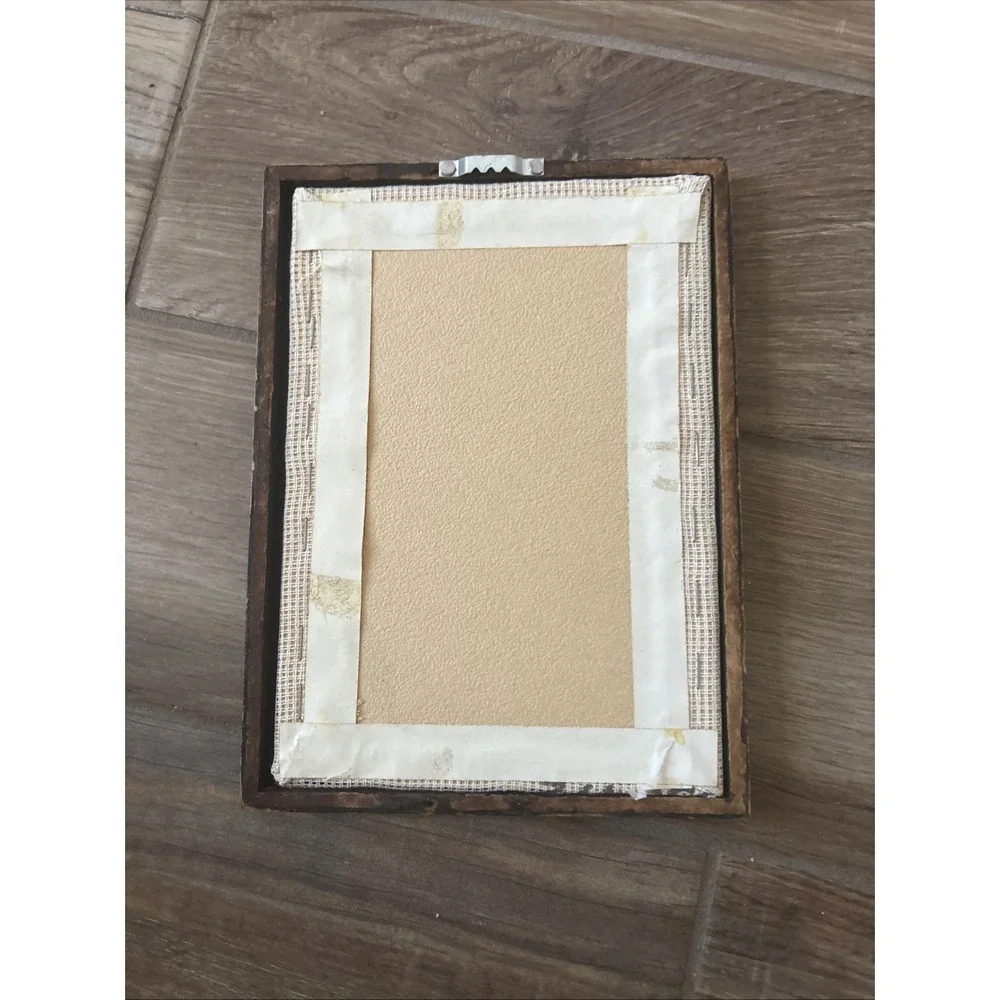 Vintage Cat Needlepoint Red White Yarn Picture Portrait Black Frame 8x10” Approx
